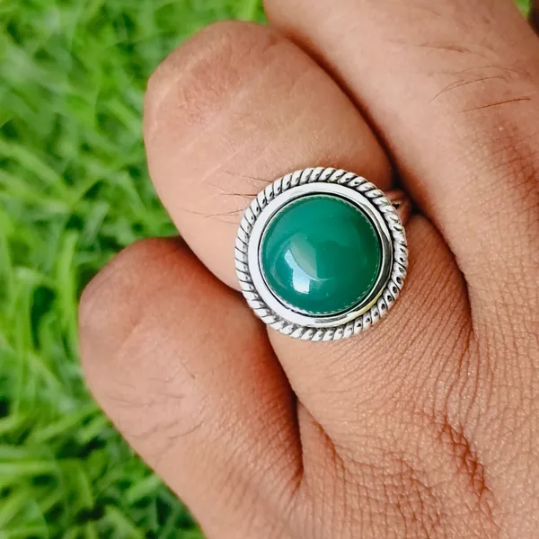 Silver_&_Green_Sterling_Silver_925_Premium_&_Elegant_Boho_Ring_For_Girls_&_Women