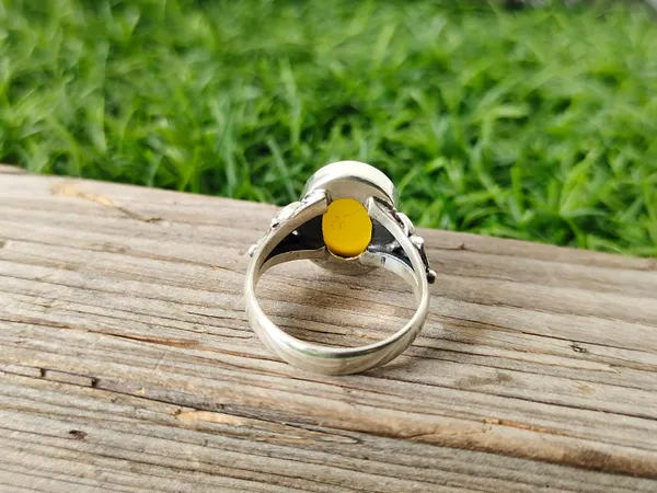 Silver_&_Yellow_Sterling_Silver_925_Premium_&_Elegant_Boho_Ring_For_Girls_&_Women