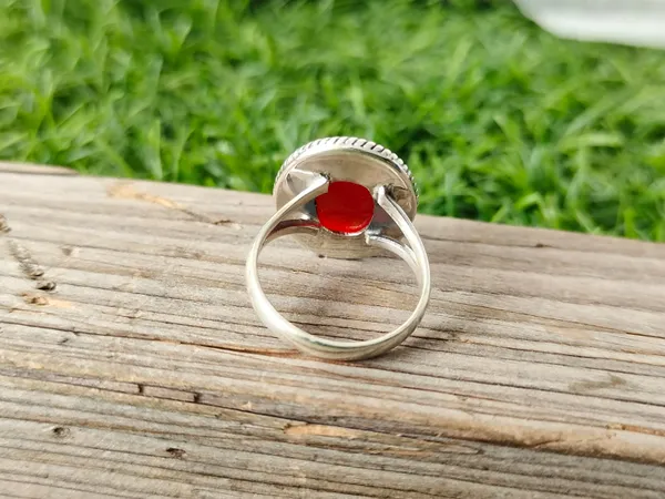 Silver_&_Red_Sterling_Silver_925_Premium_&_Elegant_Boho_Ring_For_Girls_&_Women
