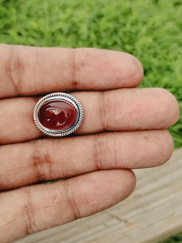 Silver_&_Red_Sterling_Silver_925_Premium_&_Elegant_Boho_Ring_For_Girls_&_Women