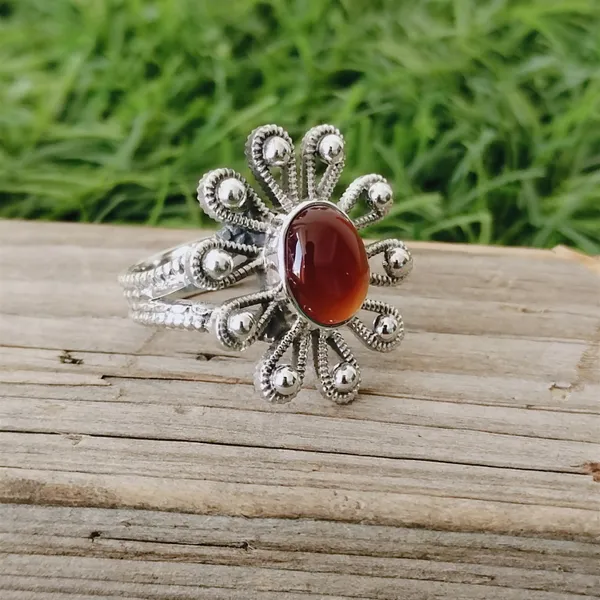 Silver_&_Orange_Sterling_Silver_925_Premium_&_Elegant_Designer_Ring_For_Girls_&_Women