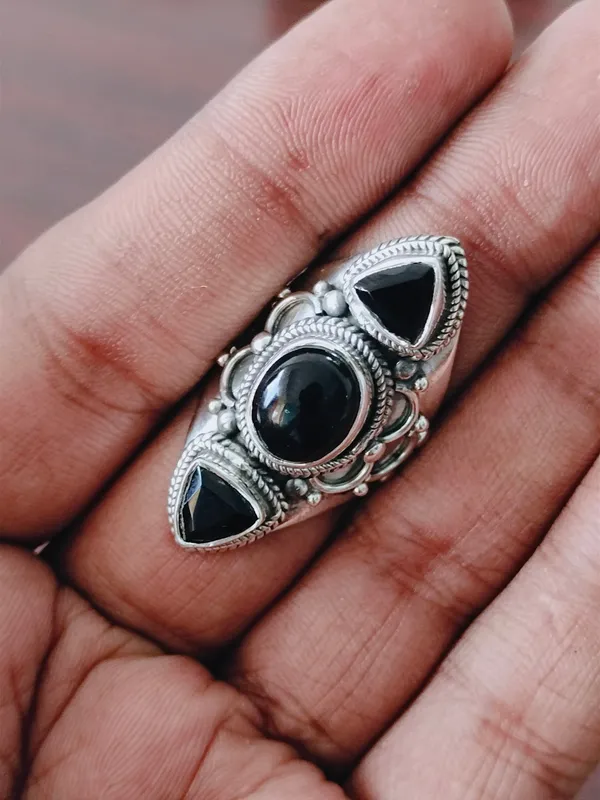 Silver_&_Black_Sterling_Silver_925_Premium_&_Elegant_Designer_Ring_For_Girls_&_Women