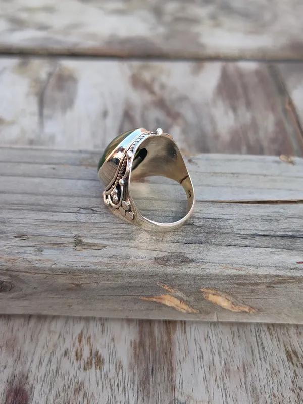 Silver_&_Green_Sterling_Silver_925_Premium_&_Elegant_Boho_Ring_For_Girls_&_Women