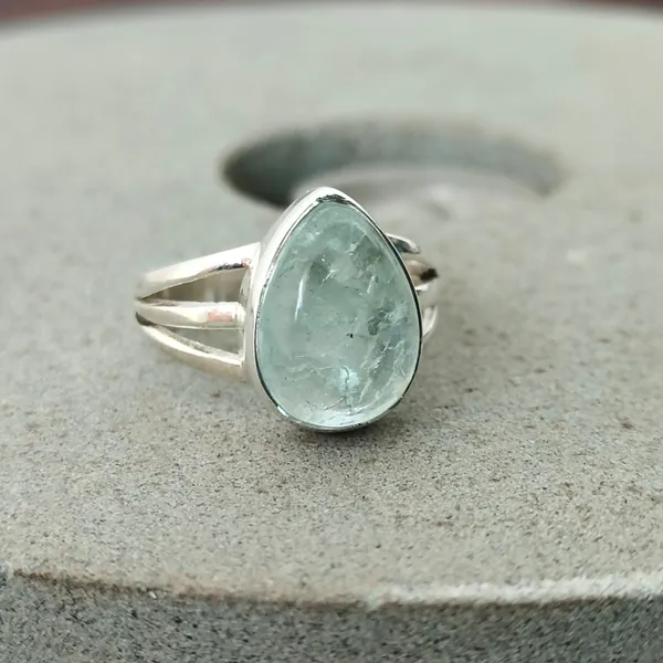 Silver_&_Aqua_Blue_Sterling_Silver_925_Premium_&_Elegant_Handmade_Ring_For_Girls_&_Women
