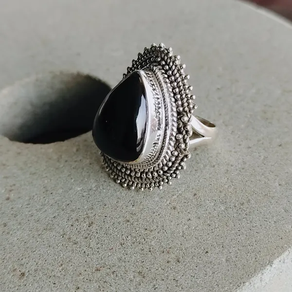 Silver_&_Black_Sterling_Silver_925_Premium_&_Elegant_Boho_Ring_For_Girls_&_Women