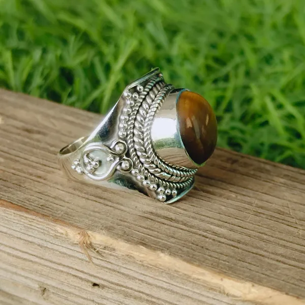 Silver_&_Brown_Sterling_Silver_925_Premium_&_Elegant_Boho_Ring_For_Girls_&_Women