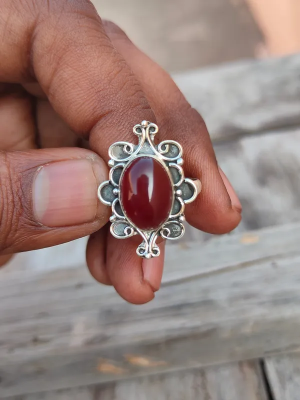 Silver_&_Red_Sterling_Silver_925_Premium_&_Elegant_Boho_Ring_For_Girls_&_Women