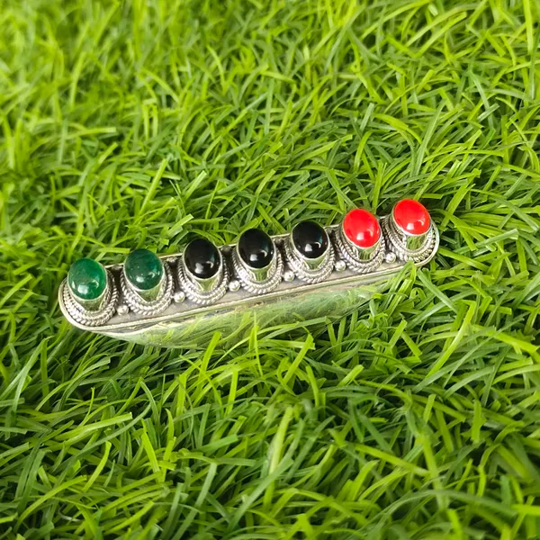 Silver_&_Black_Red_Green_Sterling_Silver_925_Premium_&_Elegant_Minimal_Ring_For_Girls_&_Women