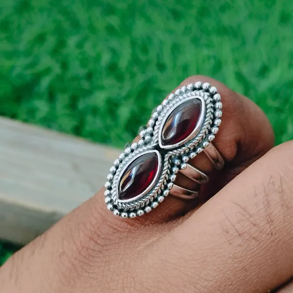 Silver_&_Red_Sterling_Silver_925_Premium_&_Elegant_Boho_Ring_For_Girls_&_Women