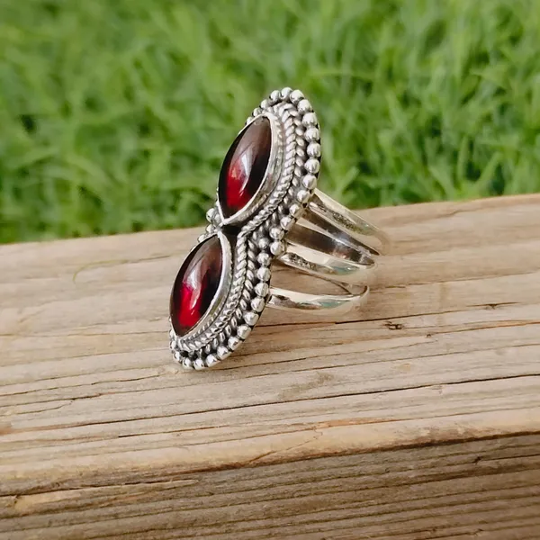 Silver_&_Red_Sterling_Silver_925_Premium_&_Elegant_Boho_Ring_For_Girls_&_Women