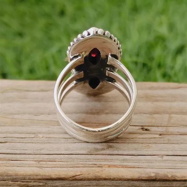 Silver_&_Red_Sterling_Silver_925_Premium_&_Elegant_Boho_Ring_For_Girls_&_Women