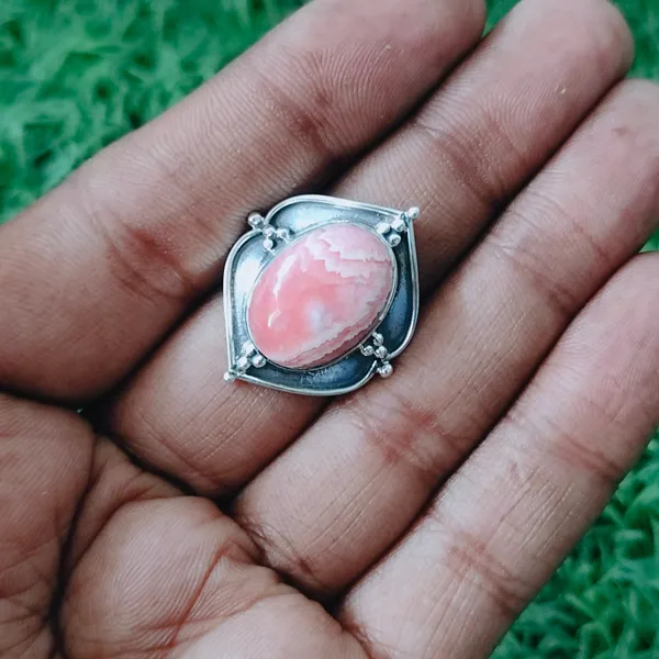Silver_&_Pink_Sterling_Silver_925_Premium_&_Elegant_Boho_Ring_For_Girls_&_Women