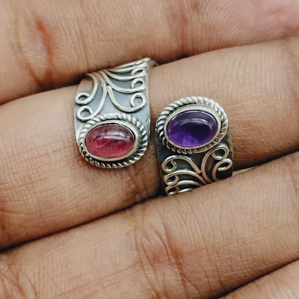 Silver_&_Purple_&_Red_Sterling_Sillver_925_Premium_&_Elegant_Adjustable_Ring_For_Girls_&_Women