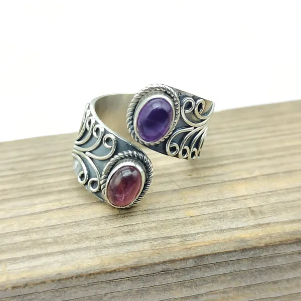 Silver_&_Purple_&_Red_Sterling_Sillver_925_Premium_&_Elegant_Adjustable_Ring_For_Girls_&_Women