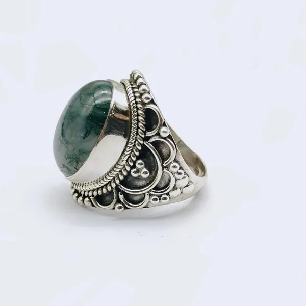 Silver_&_Green_Sterling_Silver_925_Premium_&_Elegant_Boho_Ring_For_Girls_&_Women