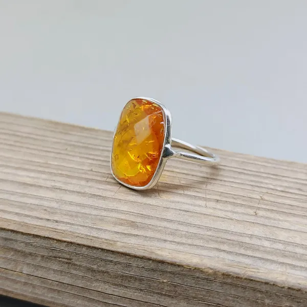 Silver_&_Orange_Sterling_Silver_925_Premium_&_Elegant_Boho_Ring_For_Girls_&_Women