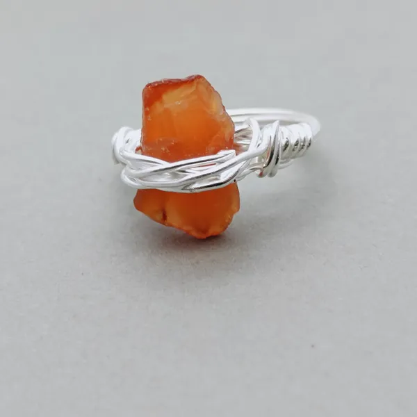 Silver_&_Orange_Sterling_Sillver_925_Premium_&_Elegant_Statement_Ring_For_Girls_&_Women