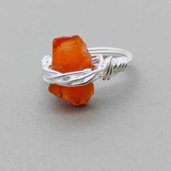 Silver_&_Orange_Sterling_Sillver_925_Premium_&_Elegant_Statement_Ring_For_Girls_&_Women