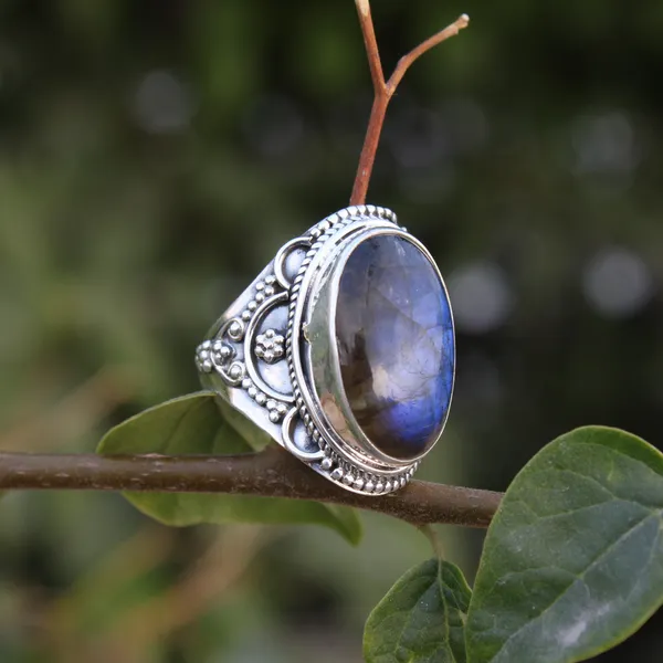 Silver_&_Blue_Sterling_Silver_925_Premium_&_Elegant_Boho_Ring_For_Girls_&_Women