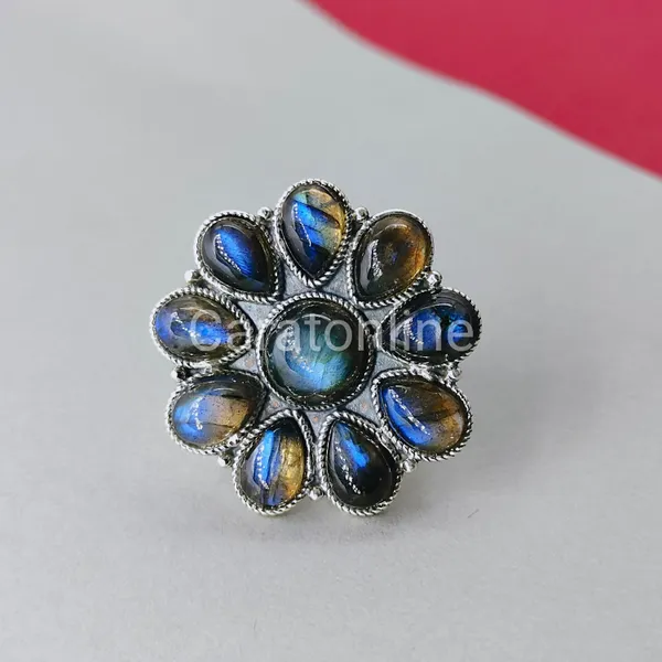 Silver_&_Blue_Sterling_Silver_925_Premium_&_Elegant_Boho_Ring_For_Girls_&_Women