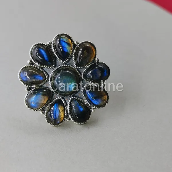 Silver_&_Blue_Sterling_Silver_925_Premium_&_Elegant_Boho_Ring_For_Girls_&_Women