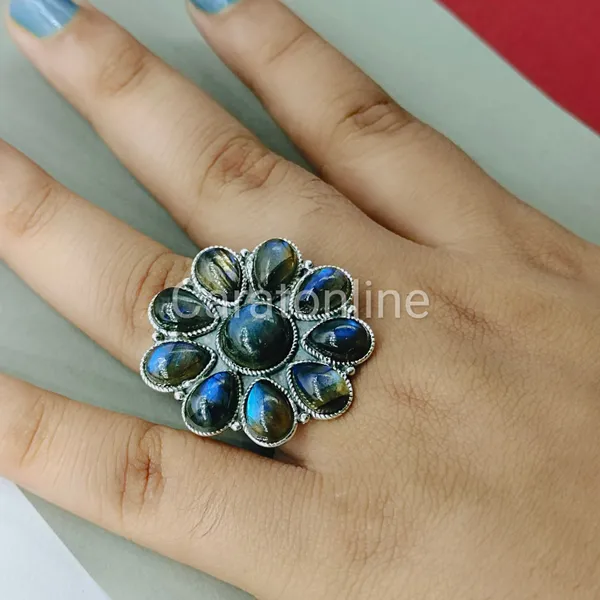Silver_&_Blue_Sterling_Silver_925_Premium_&_Elegant_Boho_Ring_For_Girls_&_Women