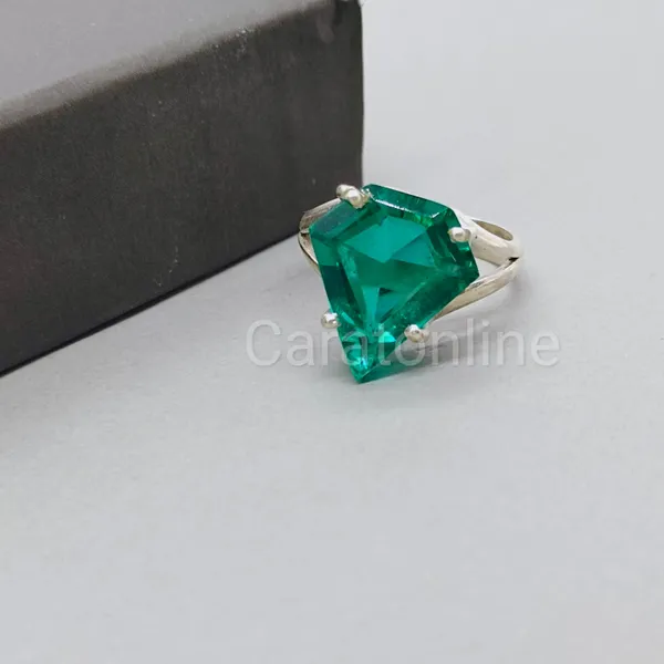 Silver_&_Green_Sterling_Sillver_925_Premium_&_Elegant_Handmade_Ring_For_Girls_&_Women