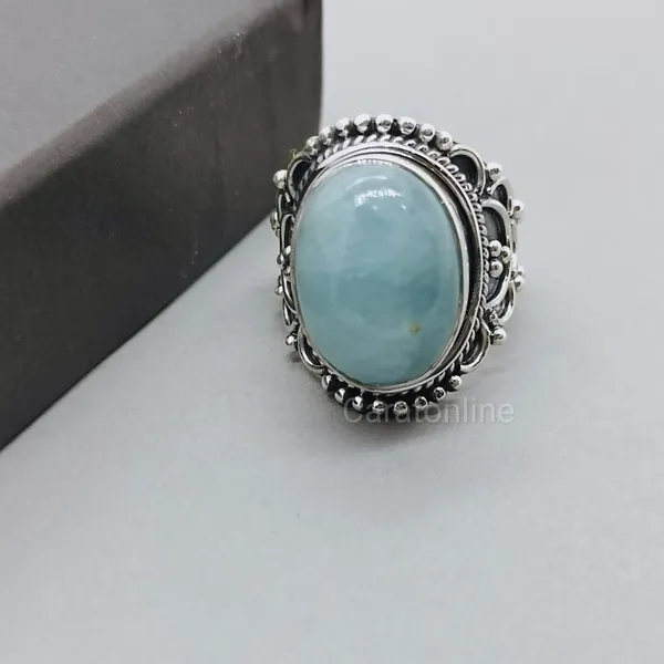 Silver_&_Aqua_Blue_Sterling_Sillver_925_Premium_&_Elegant_Handmade_Ring_For_Girls_&_Women