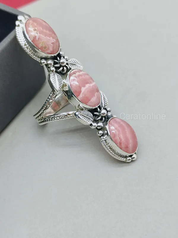 Silver_&_Pink_Sterling_Silver_925_Premium_&_Elegant_Handmade_Ring_For_Girls_&_Women
