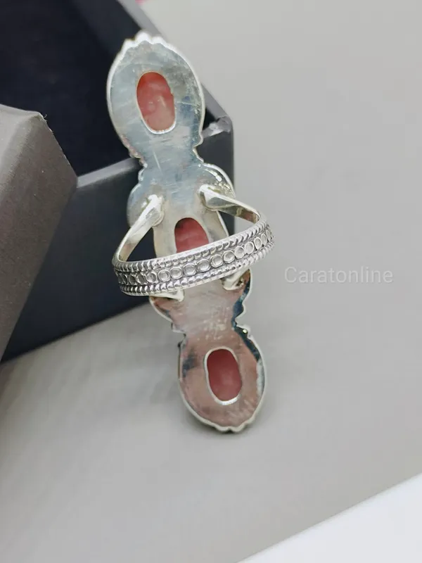 Silver_&_Pink_Sterling_Silver_925_Premium_&_Elegant_Handmade_Ring_For_Girls_&_Women
