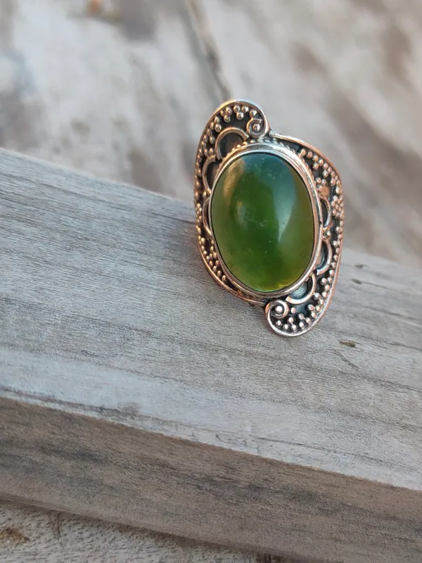 Silver_&_Green_Sterling_Silver_925_Premium_&_Elegant_Boho_Ring_For_Girls_&_Women