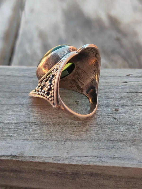 Silver_&_Green_Sterling_Silver_925_Premium_&_Elegant_Boho_Ring_For_Girls_&_Women