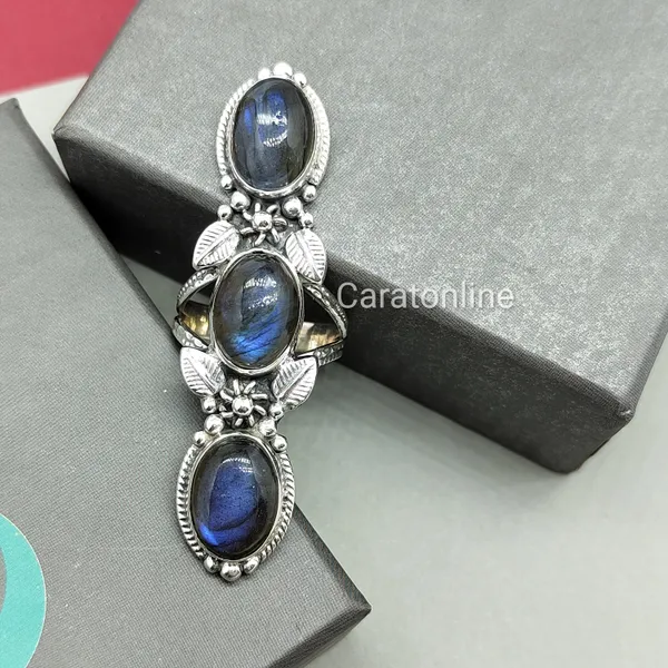 Silver_&_Blue_Sterling_Silver_925_Premium_&_Elegant_Handmade_Ring_For_Girls_&_Women