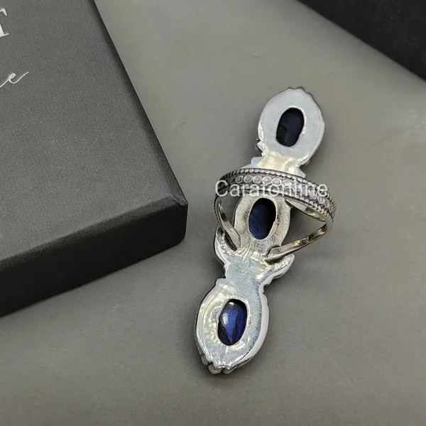 Silver_&_Blue_Sterling_Silver_925_Premium_&_Elegant_Handmade_Ring_For_Girls_&_Women