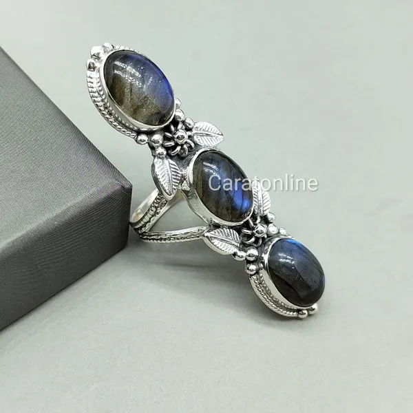 Silver_&_Blue_Sterling_Silver_925_Premium_&_Elegant_Handmade_Ring_For_Girls_&_Women