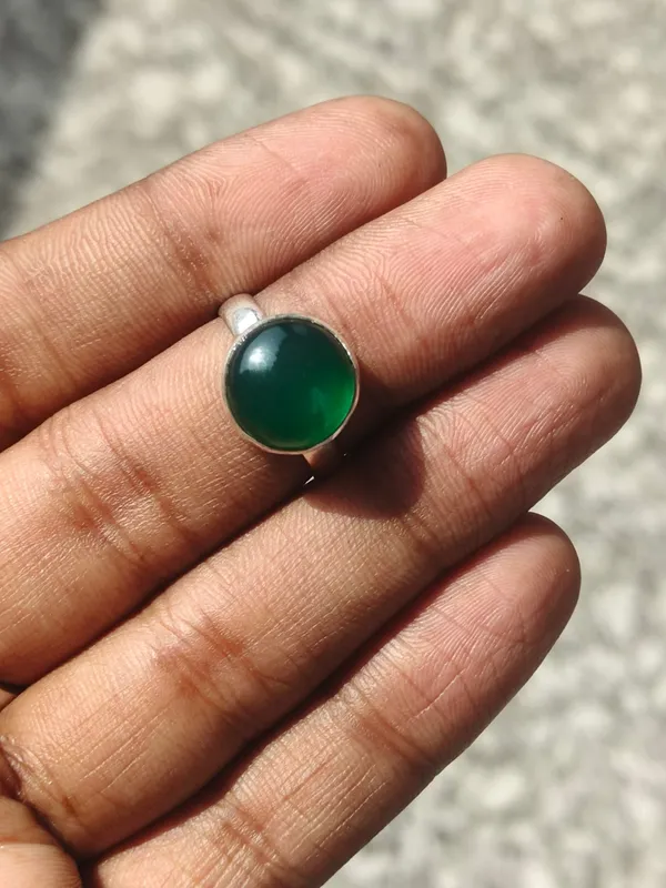 Silver_&_Green_Sterling_Silver_925_Premium_&_Elegant_Boho_Ring_For_Girls_&_Women