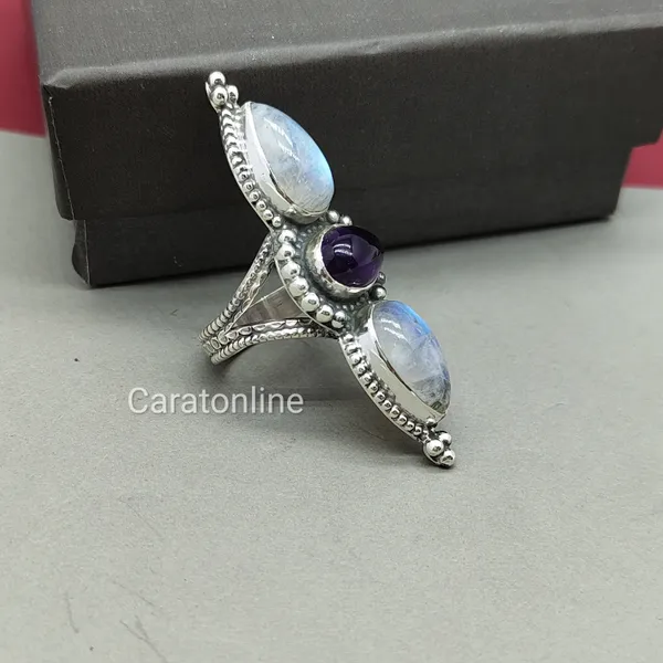 Silver_&_Multicolor_&_Purple_Sterling_Silver_925_Premium_&_Elegant_Handmade_Ring_For_Girls_&_Women