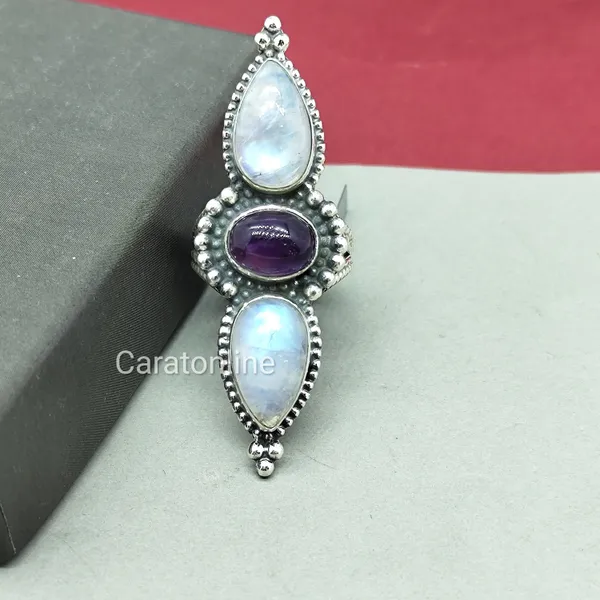 Silver_&_Multicolor_&_Purple_Sterling_Silver_925_Premium_&_Elegant_Handmade_Ring_For_Girls_&_Women