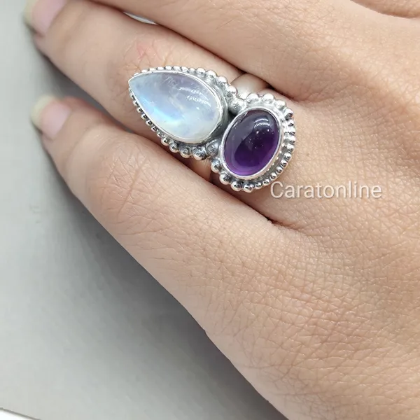 Silver_&_Multicolor_&_Purple_Sterling_Silver_925_Premium_&_Elegant_Handmade_Ring_For_Girls_&_Women