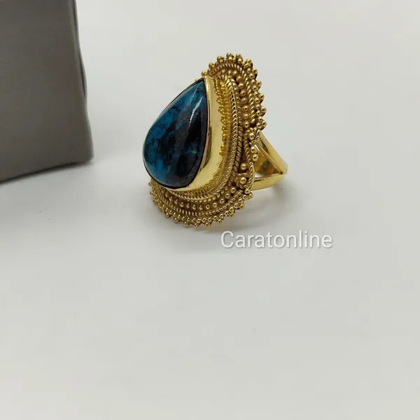 Silver_&_Green_&_Brown_Sterling_Silver_925_Premium_&_Elegant_Boho_Ring_For_Girls_&_Women