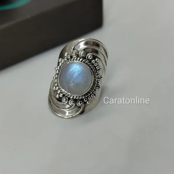 Silver_&_Blue_&_White_Sterling_Silver_925_Premium_&_Elegant_Boho_Ring_For_Girls_&_Women