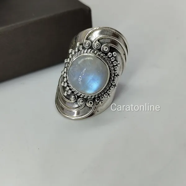 Silver_&_Blue_&_White_Sterling_Silver_925_Premium_&_Elegant_Boho_Ring_For_Girls_&_Women