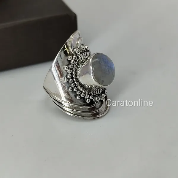 Silver_&_Blue_&_White_Sterling_Silver_925_Premium_&_Elegant_Boho_Ring_For_Girls_&_Women