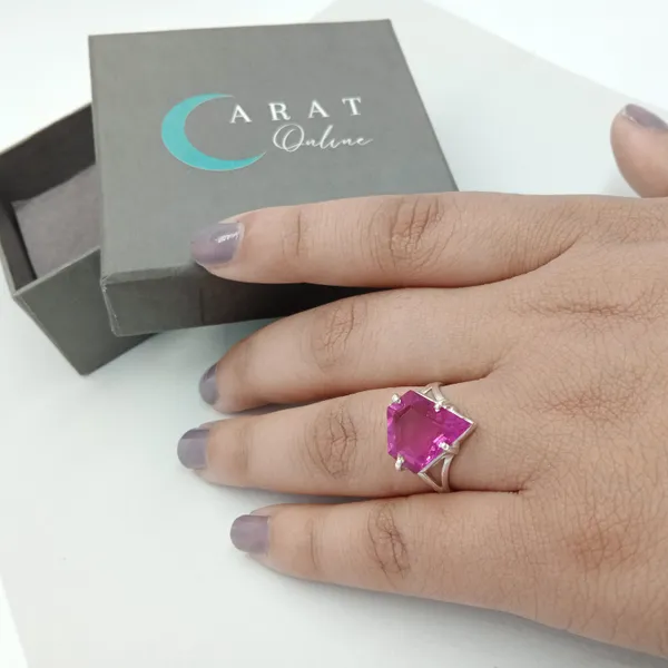 Silver_&_Pink_Sterling_Silver_925_Premium_&_Elegant_Boho_Ring_For_Girls_&_Women