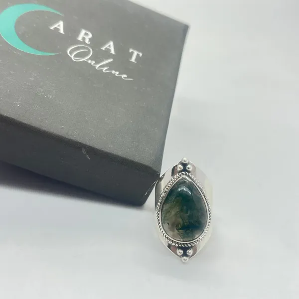Silver_&_Green_Sterling_Silver_925_Premium_&_Elegant_Boho_Ring_For_Girls_&_Women
