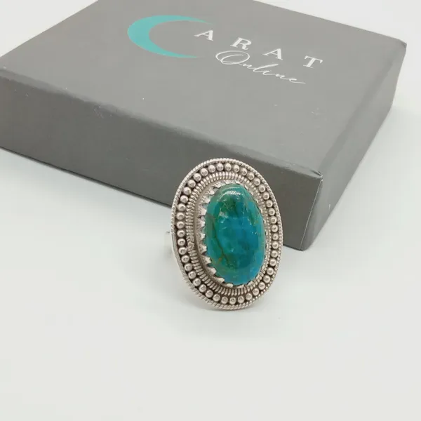 Silver_&_Green_Sterling_Silver_925_Premium_&_Elegant_Boho_Ring_For_Girls_&_Women