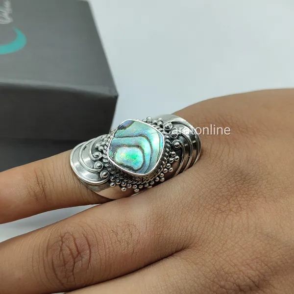 Silver_&_Multicolor_Sterling_Silver_925_Premium_&_Elegant_Boho_Ring_For_Girls_&_Women
