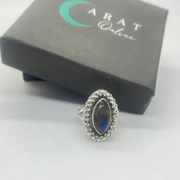 Silver_&_Blue_Sterling_Silver_925_Premium_&_Elegant_Boho_Ring_For_Girls_&_Women