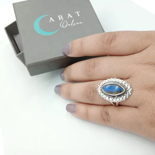 Silver_&_Blue_Sterling_Silver_925_Premium_&_Elegant_Boho_Ring_For_Girls_&_Women