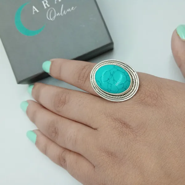Silver_&_Green_Sterling_Silver_925_Premium_&_Elegant_Boho_Ring_For_Girls_&_Women